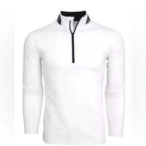 New Greyson 1/4 Zip Mockneck Active Wear Men’s Long Sleeve Shirt White Size XL